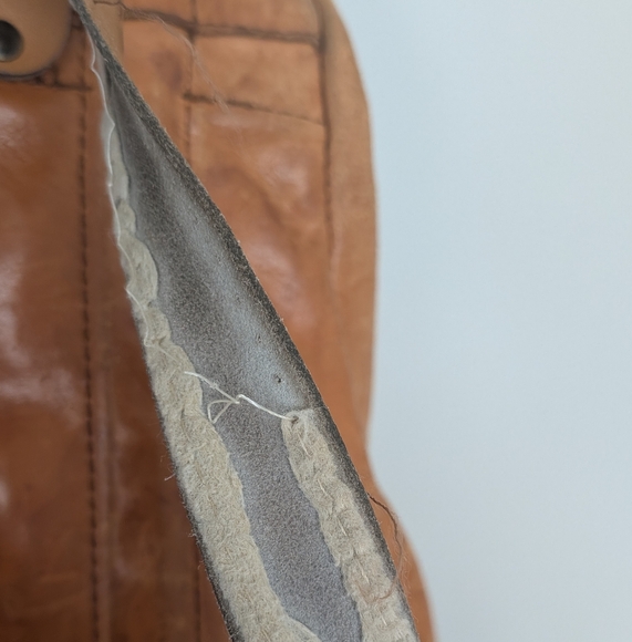 Vintage Beckman Style Rucksack Brown Leather Backpack - Picture 9 of 16